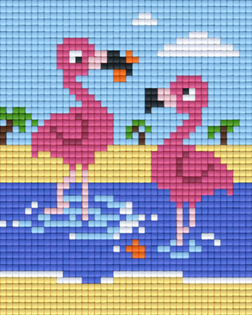 Flamingo's One [1] Baseplate PixelHobby Mini-mosaic Art Kits image 0